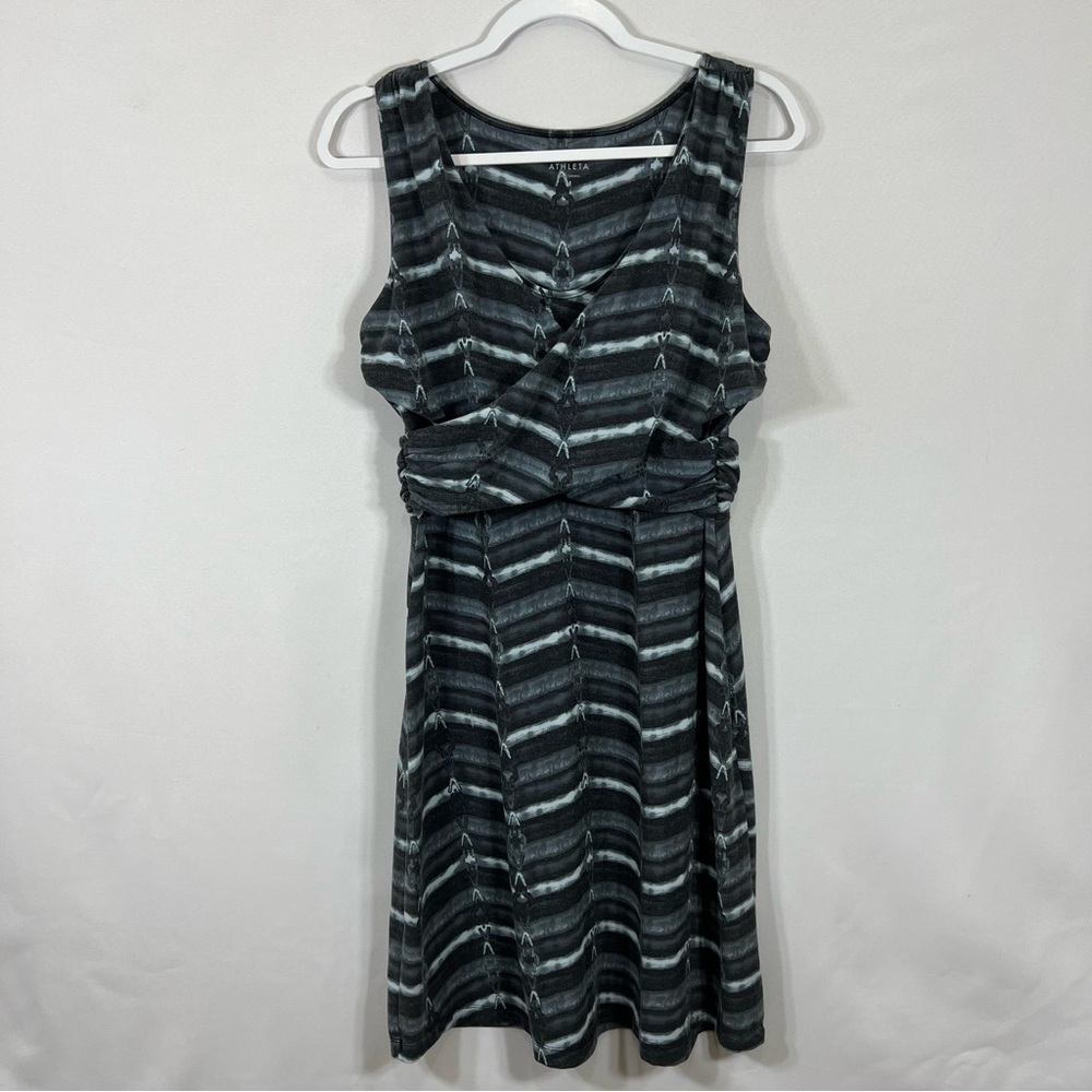Athleta Faux Wrap Gray midi Dress Medium